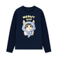 Áo Thun Dài Tay Blue Plaid Meowy Cat