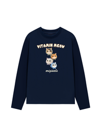 Áo Thun Dài Tay Four Cat Vitamin Meow