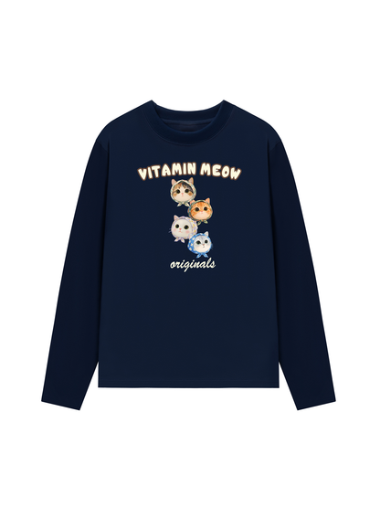 Áo Thun Dài Tay Four Cat Vitamin Meow