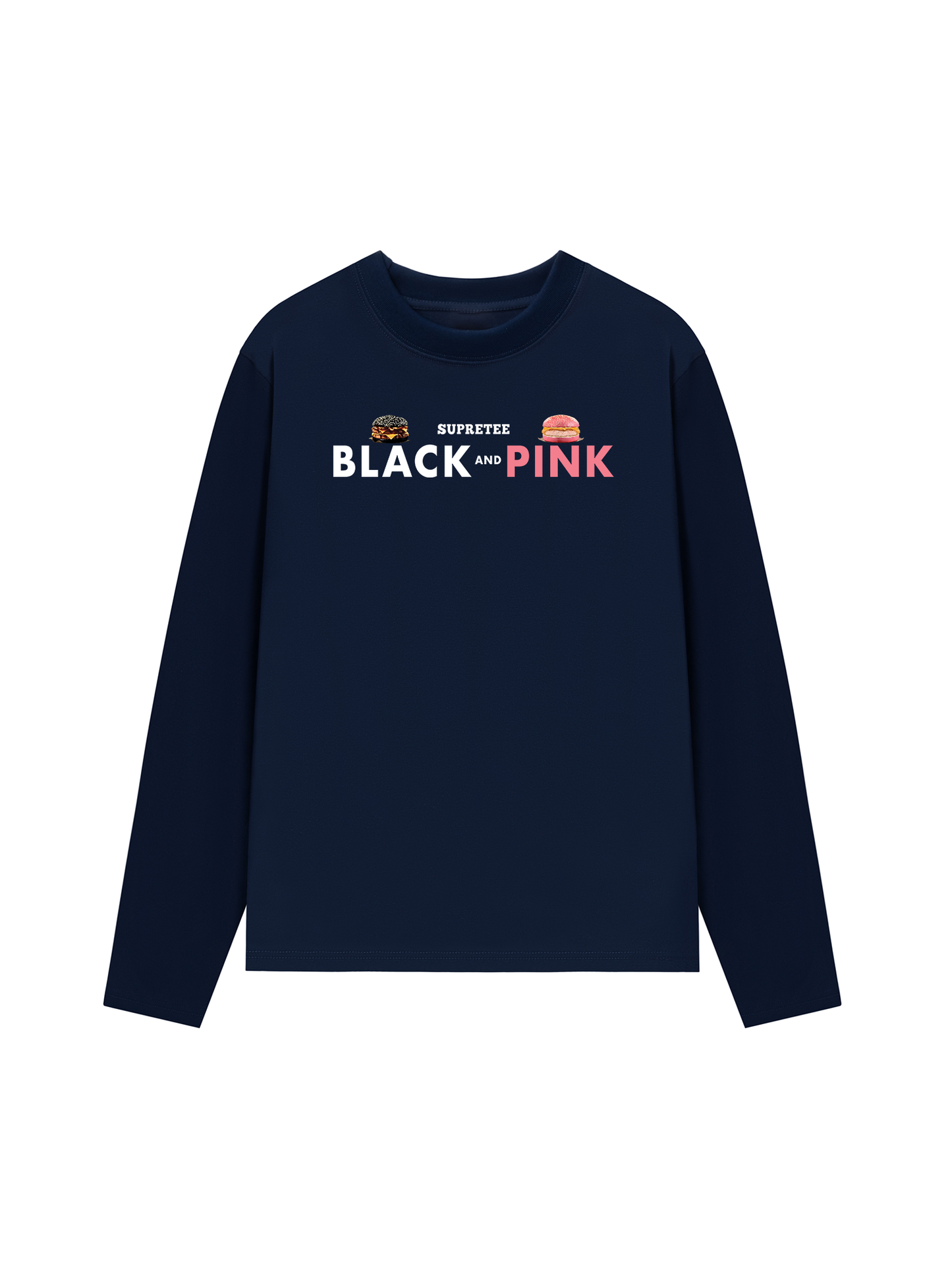 Áo Thun Dài Tay Sweet Pastry Black Pink Meow Meow Strawberry