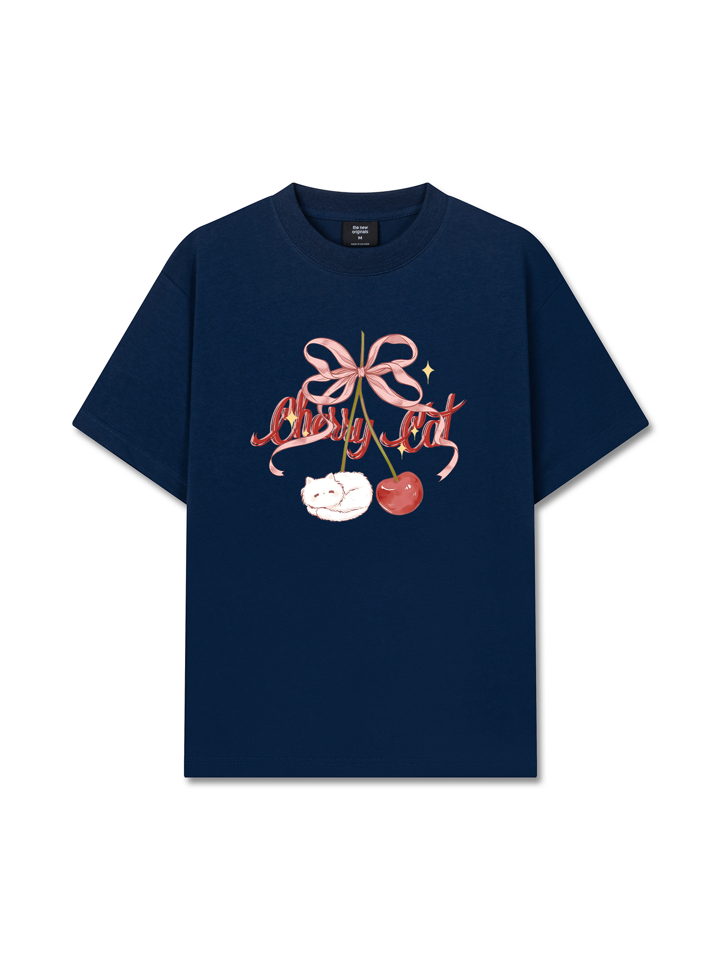 Áo Thun Relaxed Fit Daily Cuties Cherry Cat