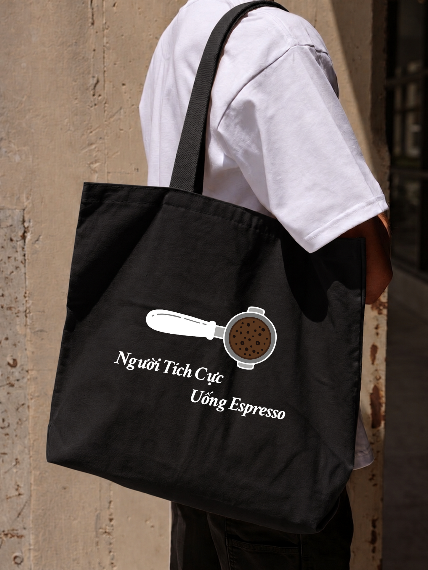 Túi Tote Người Tích Cực Uống Espresso