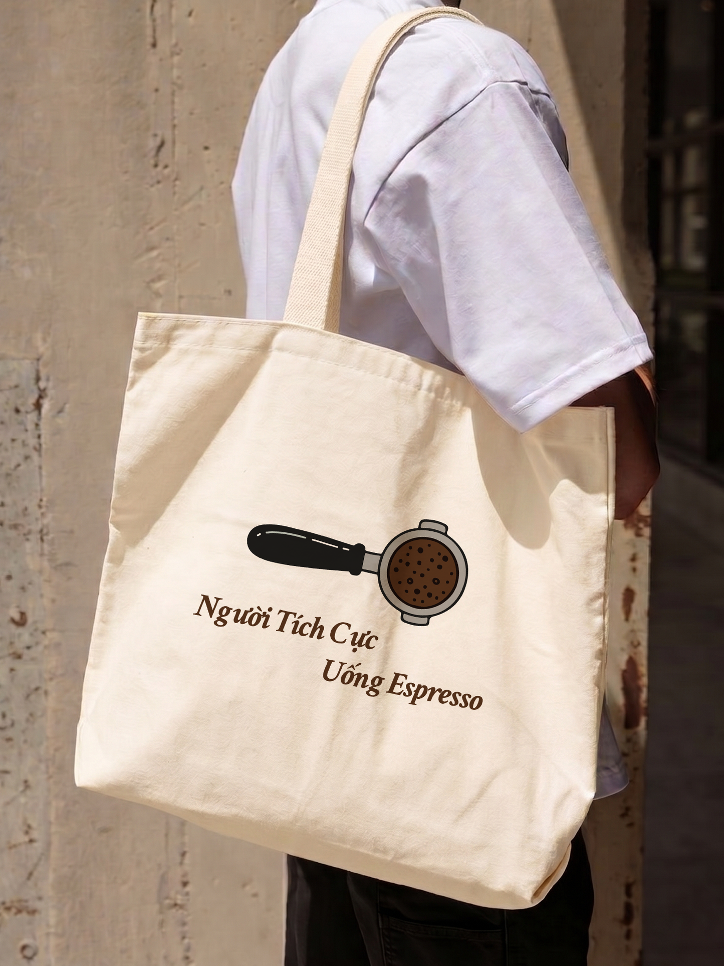 Túi Tote Người Tích Cực Uống Espresso