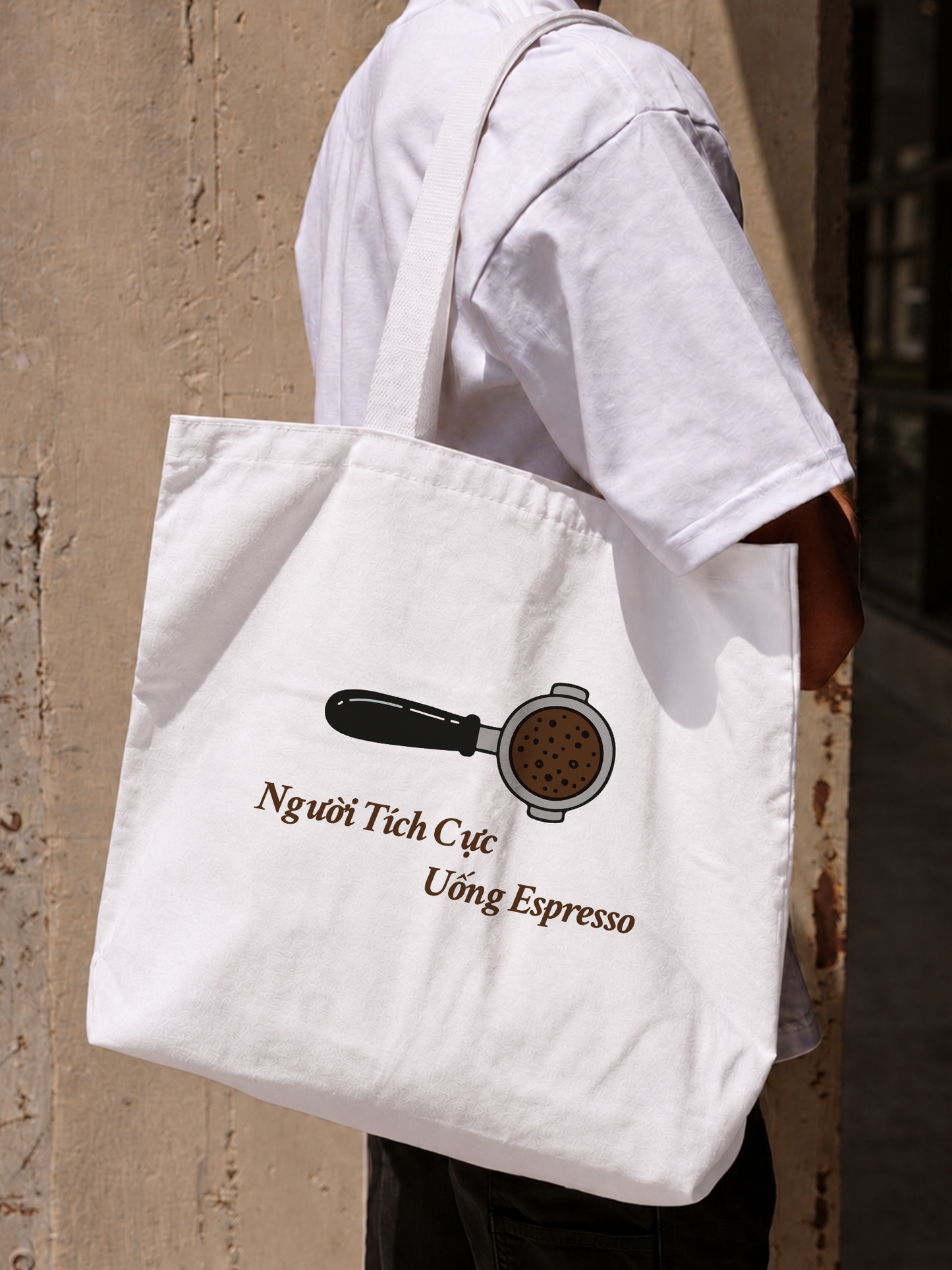 Túi Tote Người Tích Cực Uống Espresso