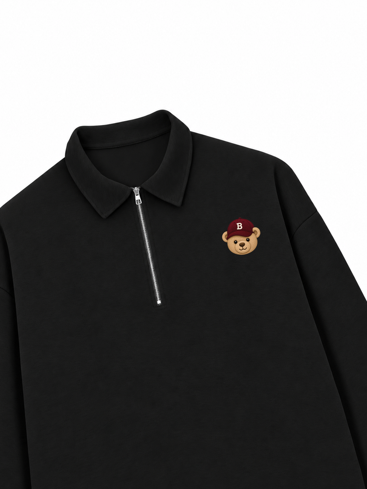 Áo Sweater Polo Nỉ Hai Da Basic Bear Red Hat