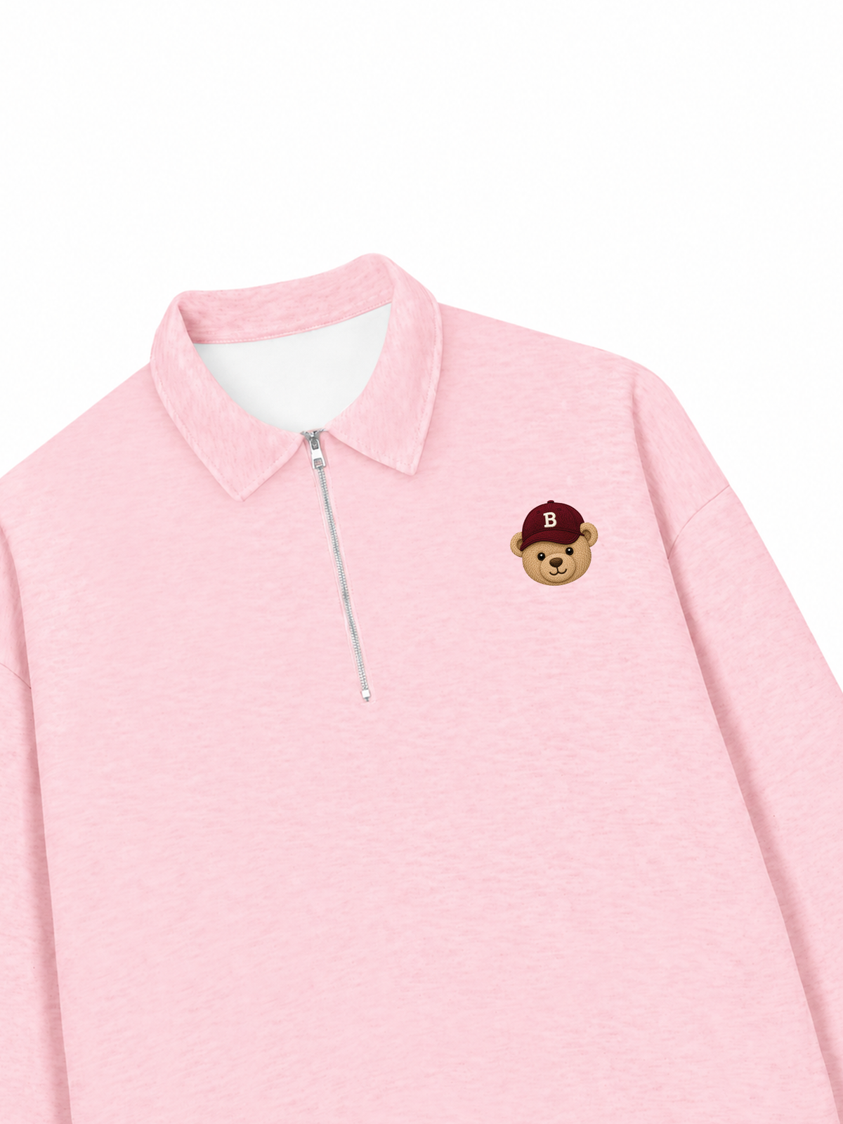 Áo Sweater Polo Nỉ Hai Da Basic Bear Red Hat