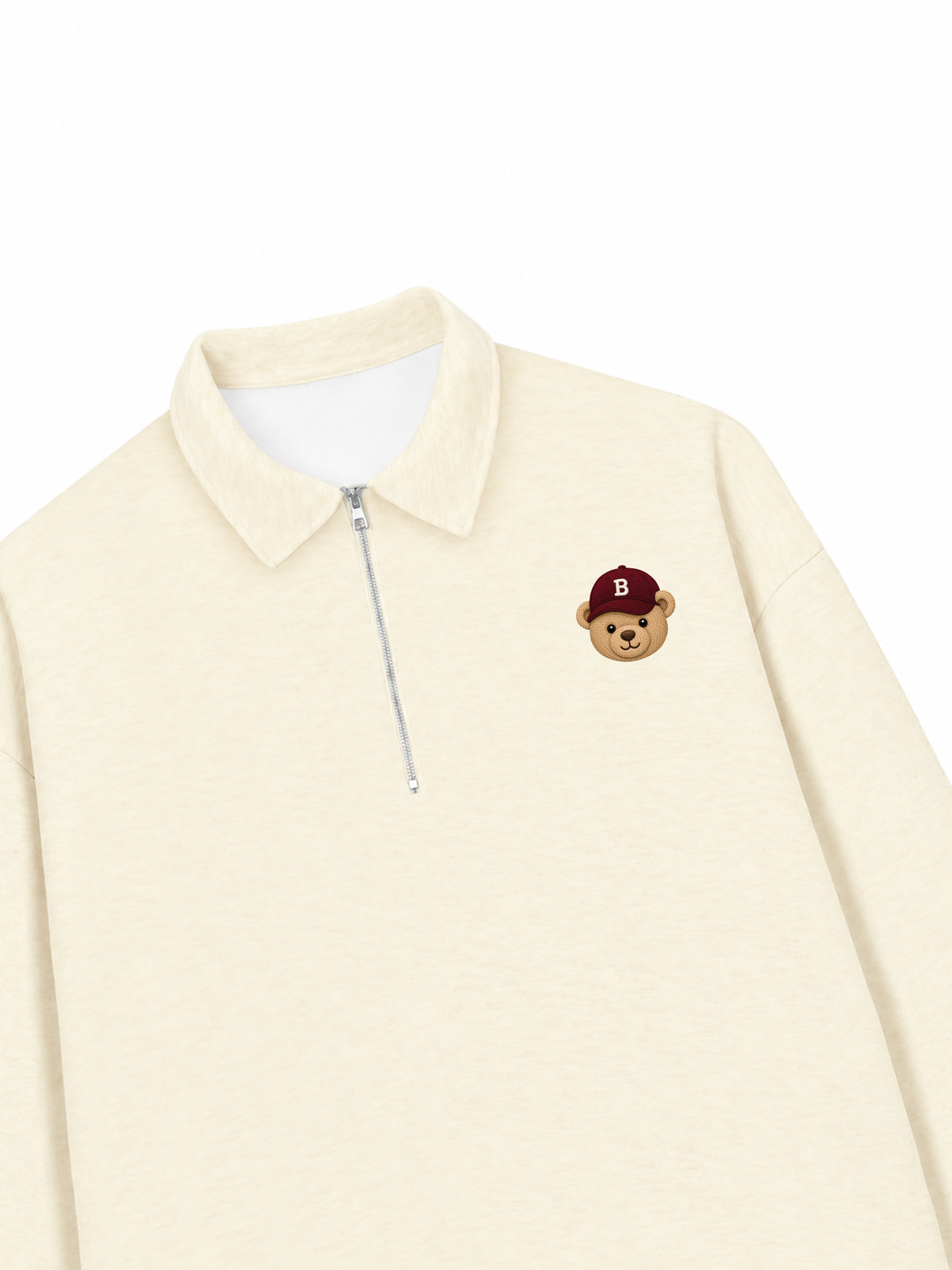 Áo Sweater Polo Nỉ Hai Da Basic Bear Red Hat