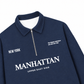 Áo Sweater Polo Nỉ Hai Da Manhattan
