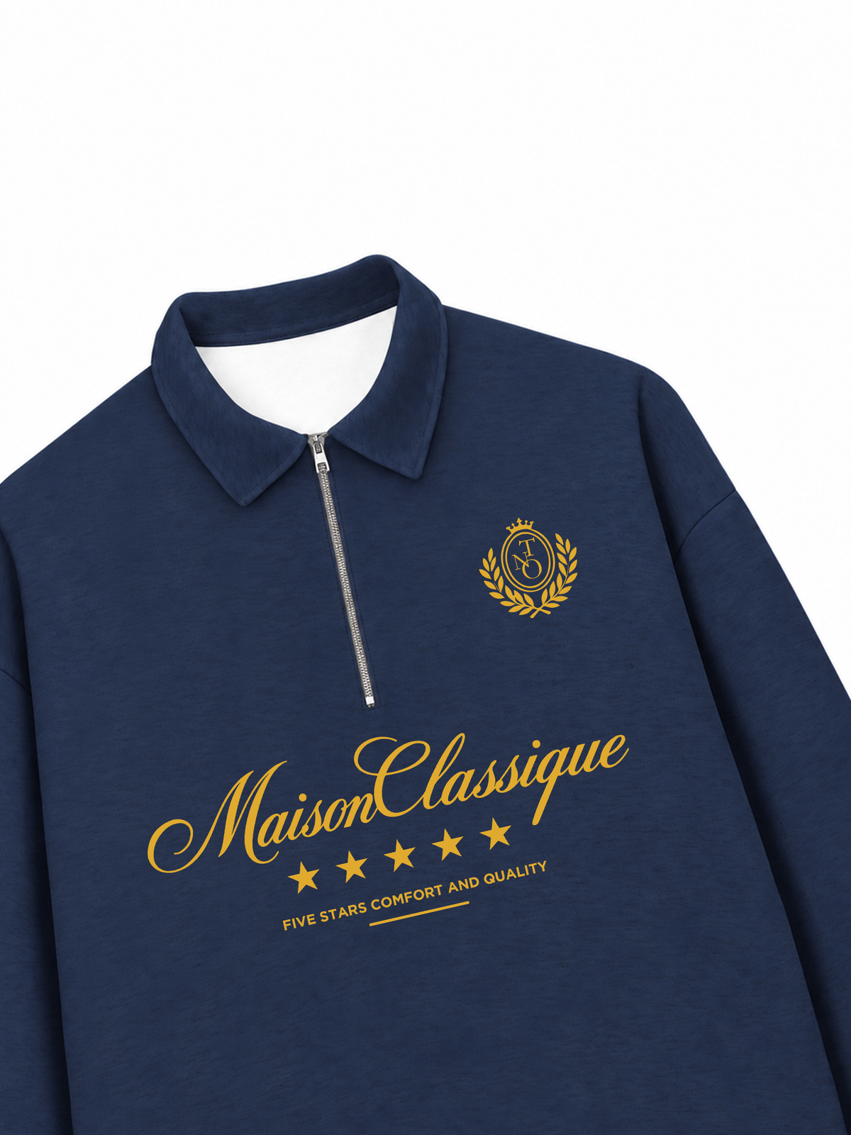 Áo Sweater Polo Nỉ Hai Da MaisonClassique