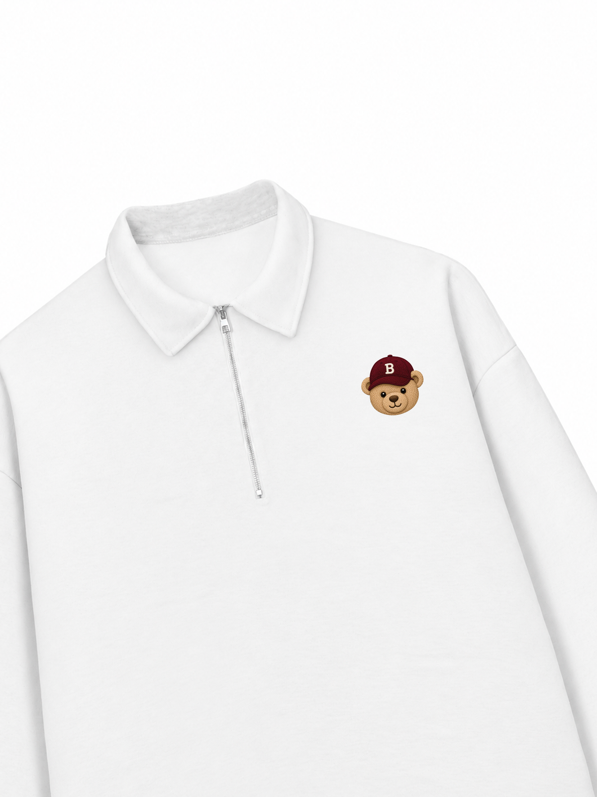 Áo Sweater Polo Nỉ Hai Da Basic Bear Red Hat