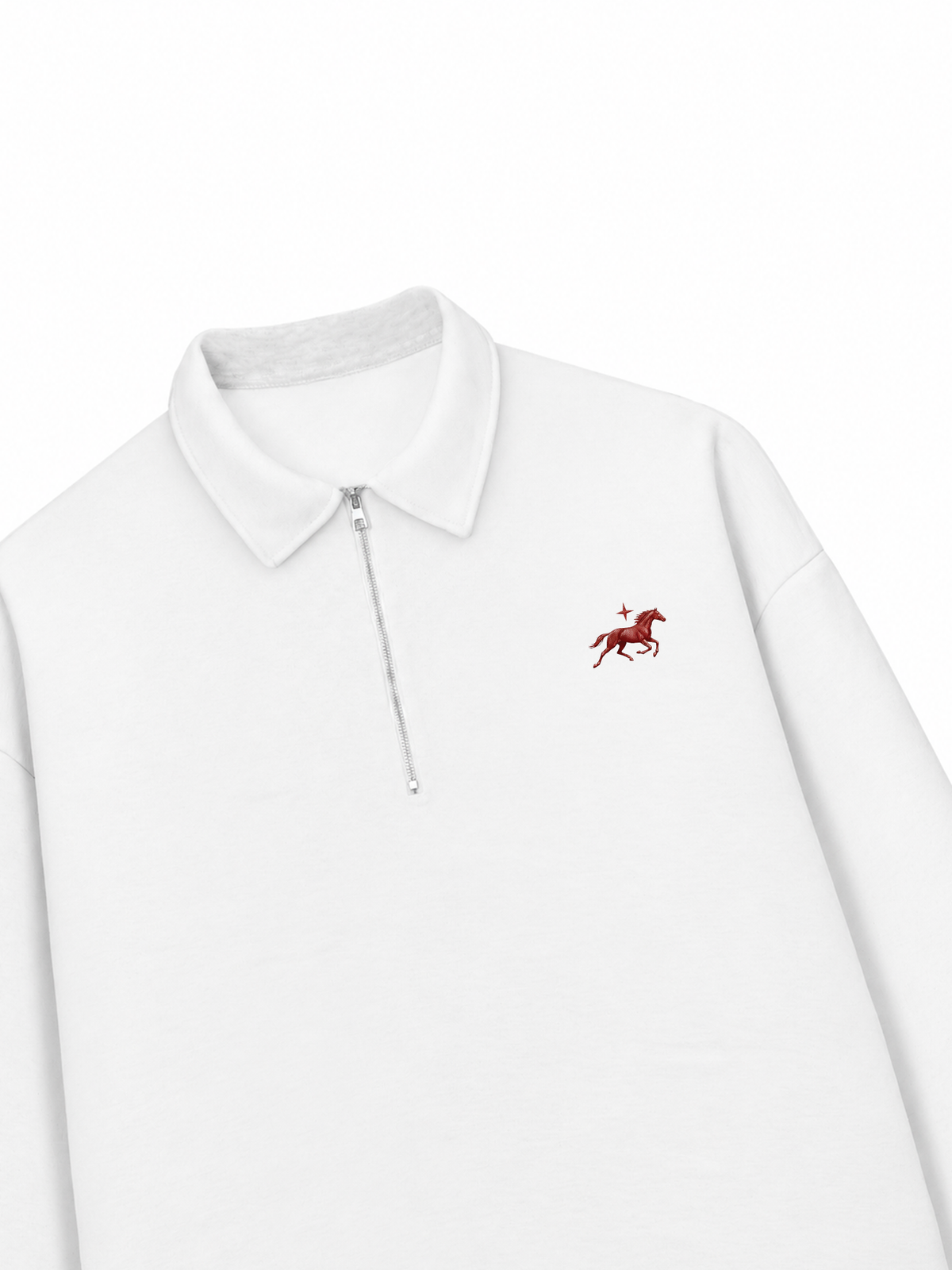 Áo Sweater Polo Nỉ Hai Da Red Horse