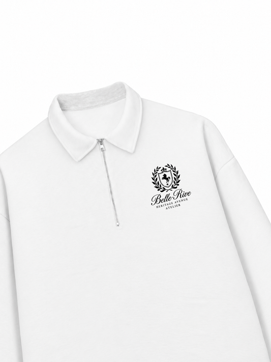 Áo Sweater Polo Nỉ Hai Da Belle Rive