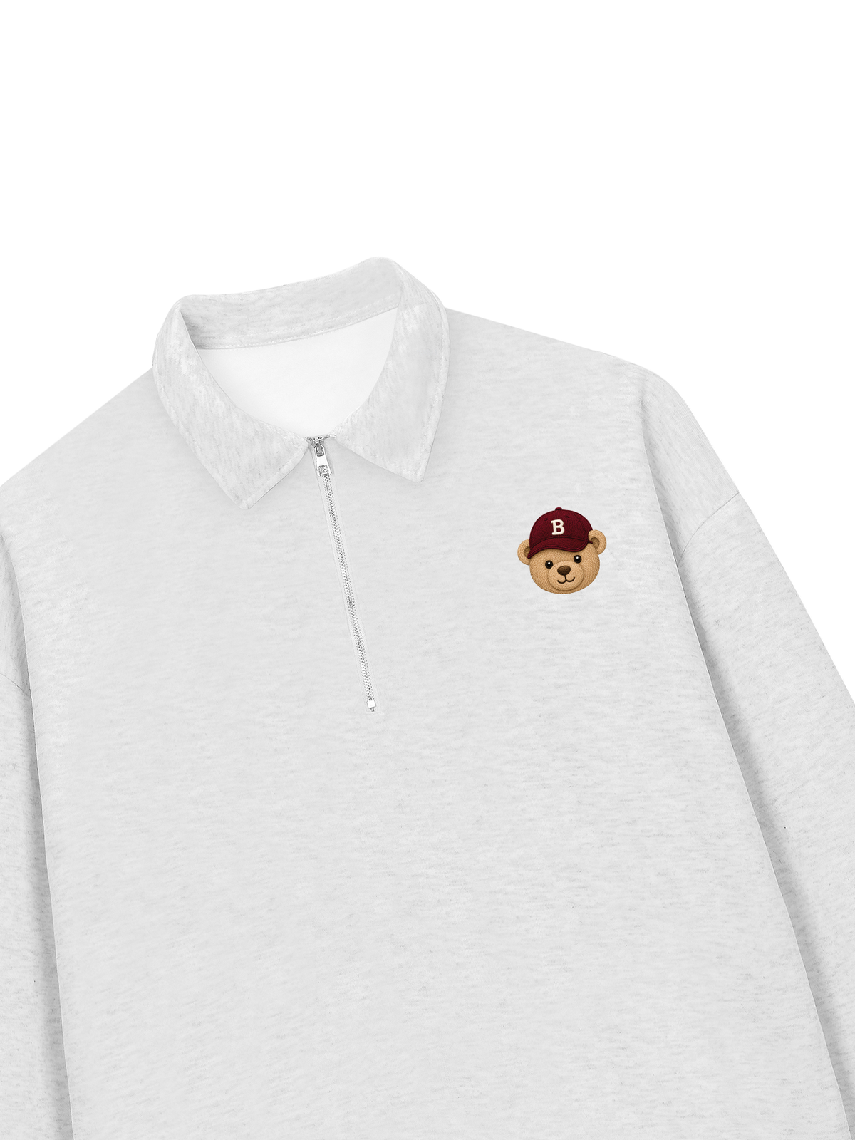 Áo Sweater Polo Nỉ Hai Da Basic Bear Red Hat