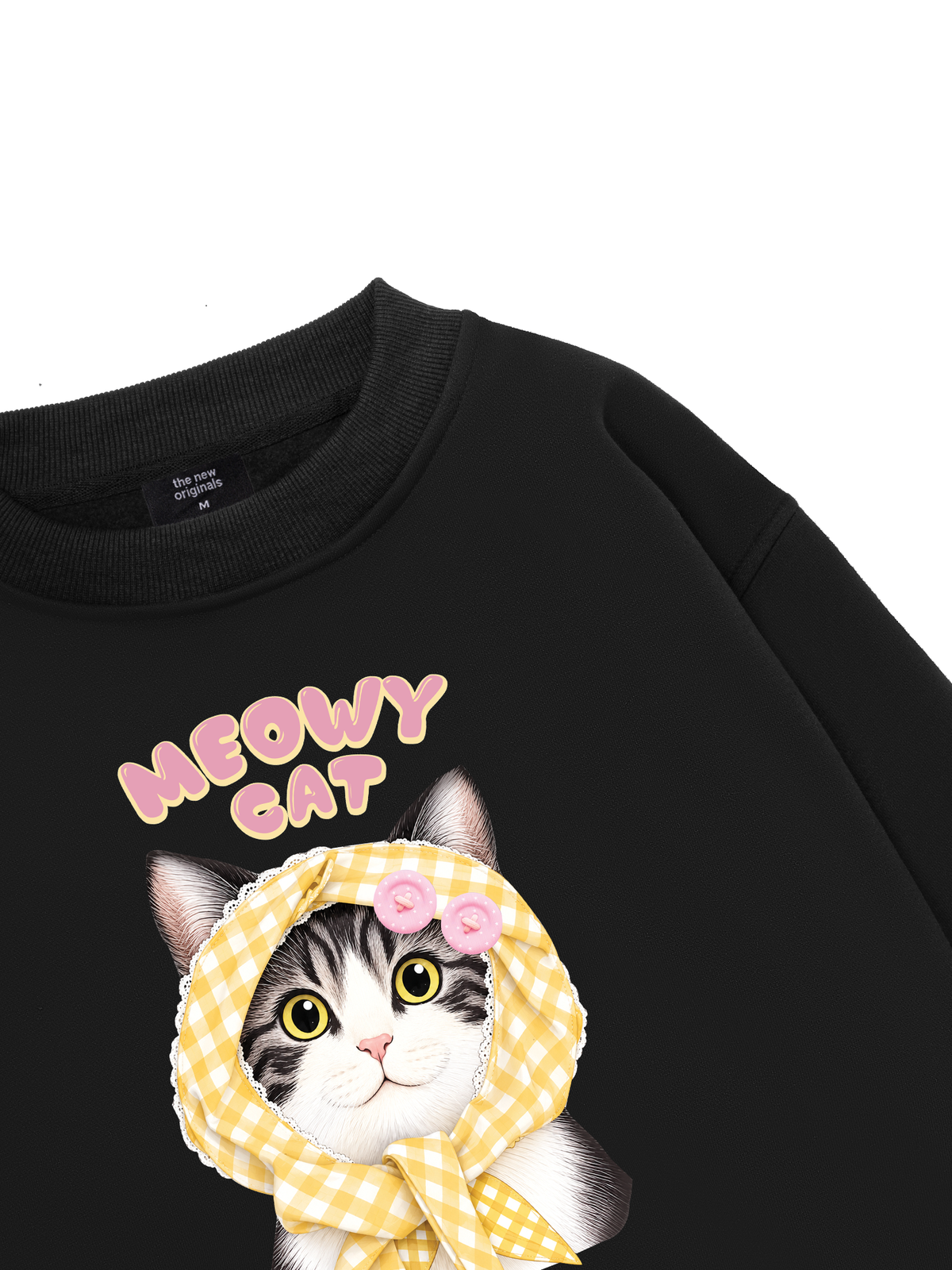 Meowy Cat Yellow Plaid Sweater