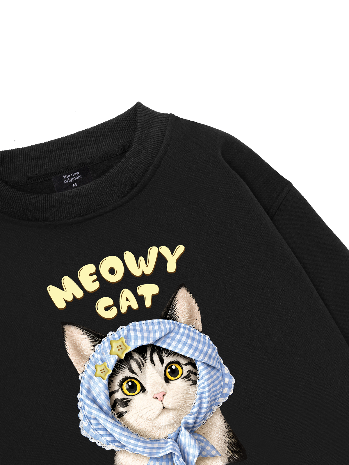Blue Plaid Meowy Cat Sweater