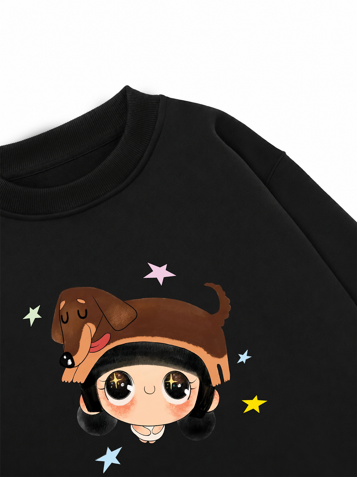 Cute Girl With Dachshund Sweater