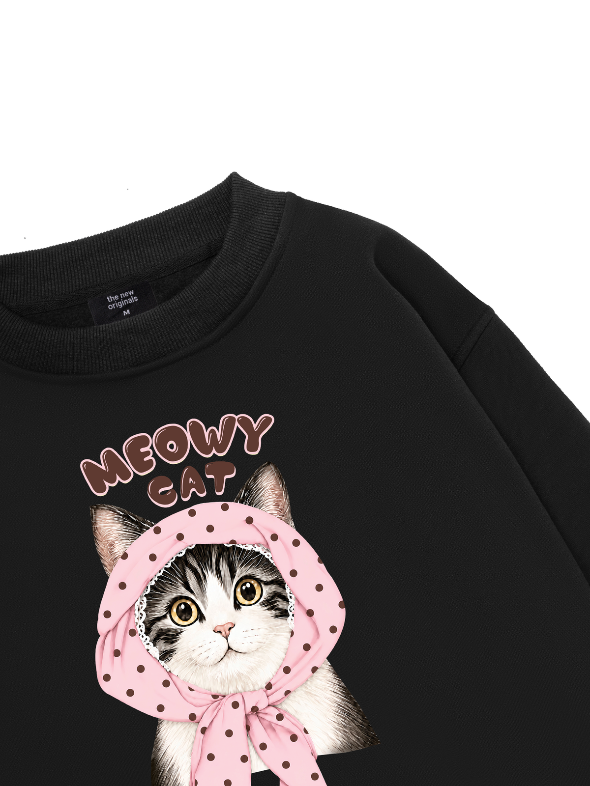 Meowy Cat Pink Polka Sweater