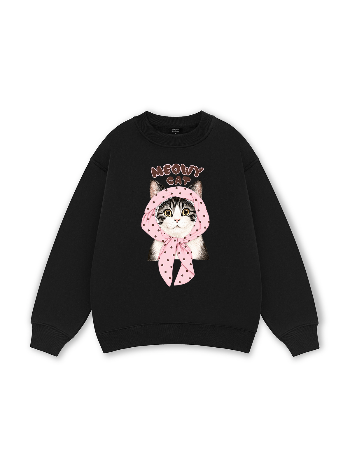 Meowy Cat Pink Polka Sweater