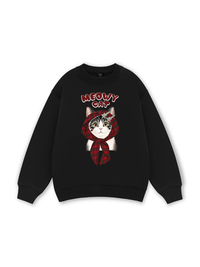 Meowy Cat Red Xmas Plaid Sweater