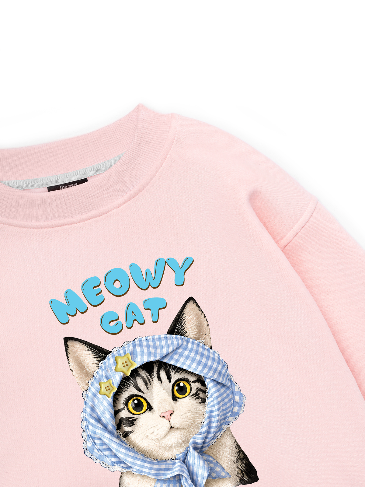 Blue Plaid Meowy Cat Sweater