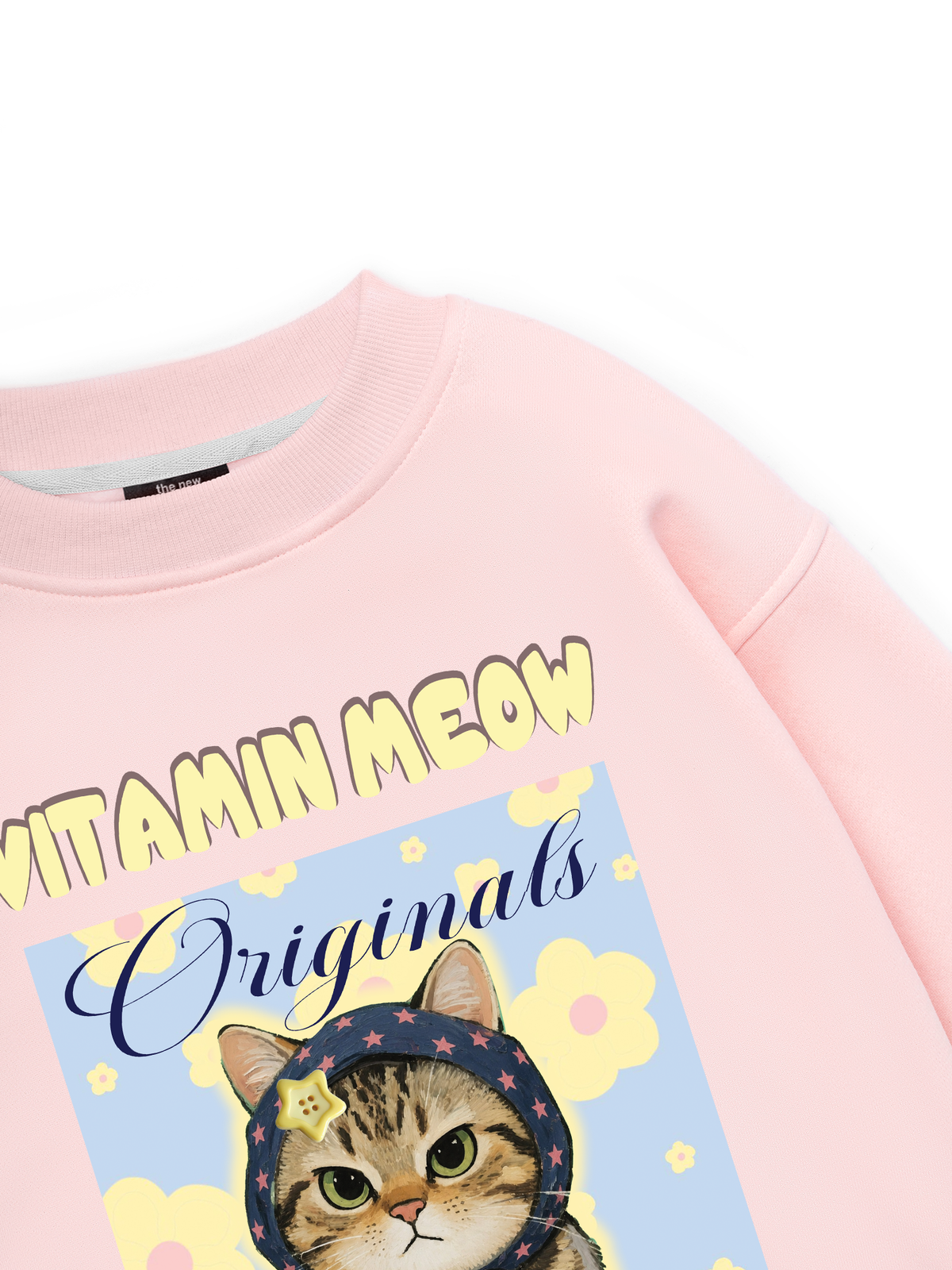 Cutie Vitamin Meow Yellow Flower Sweater