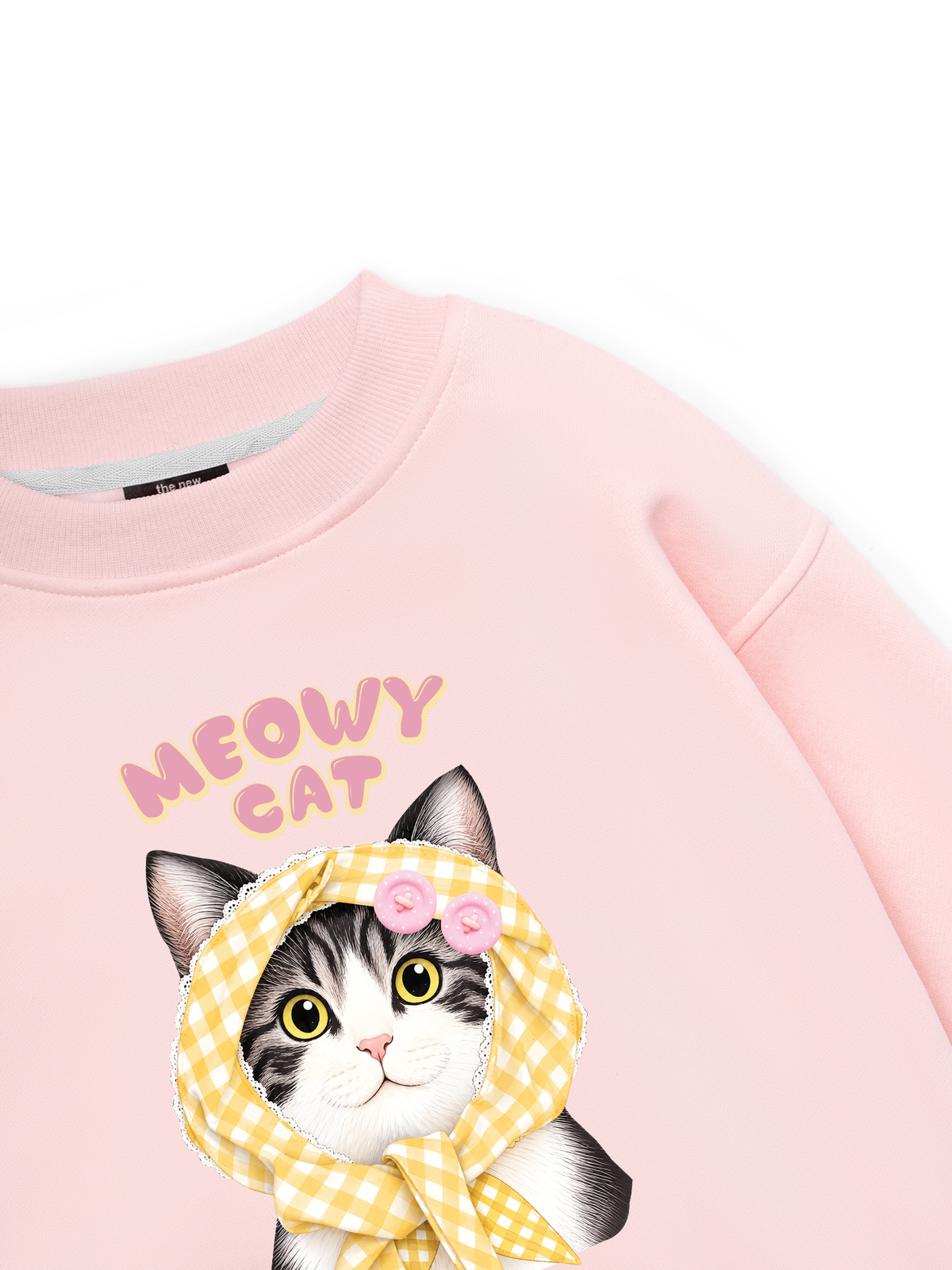Meowy Cat Yellow Plaid Sweater