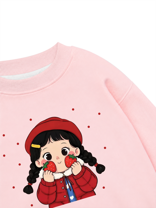 Dolly Girl Cute Strawberry Girl Sweater