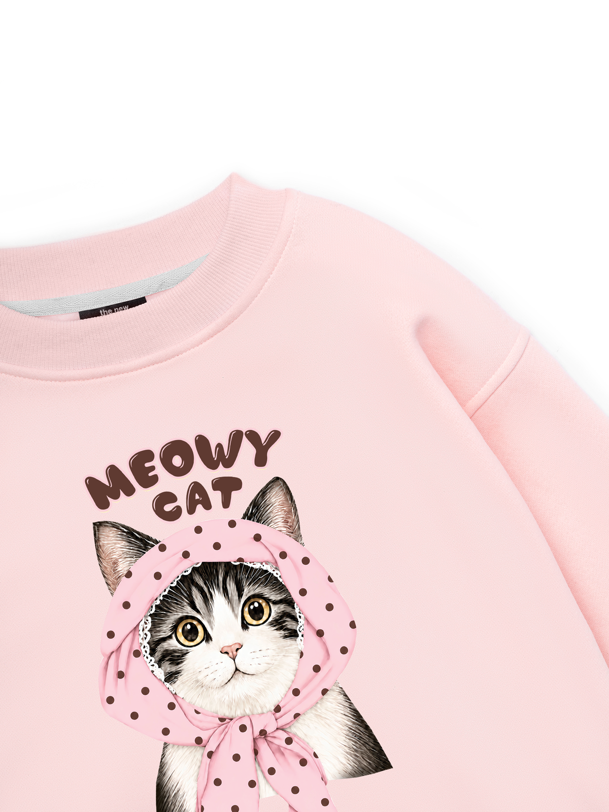 Meowy Cat Pink Polka Sweater