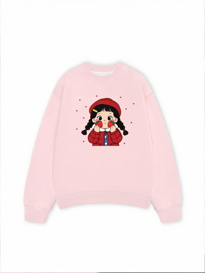Dolly Girl Cute Strawberry Girl Sweater