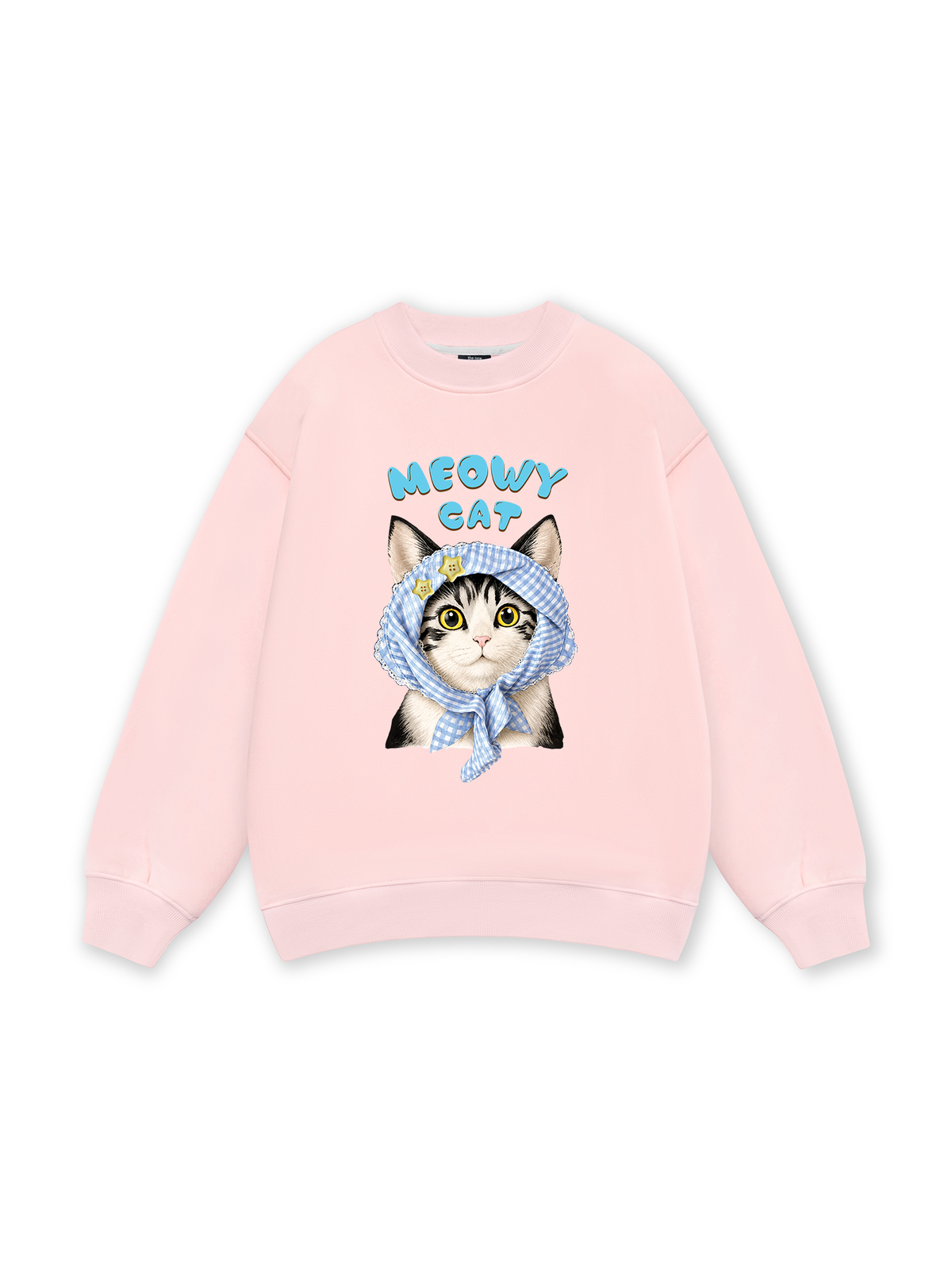 Blue Plaid Meowy Cat Sweater