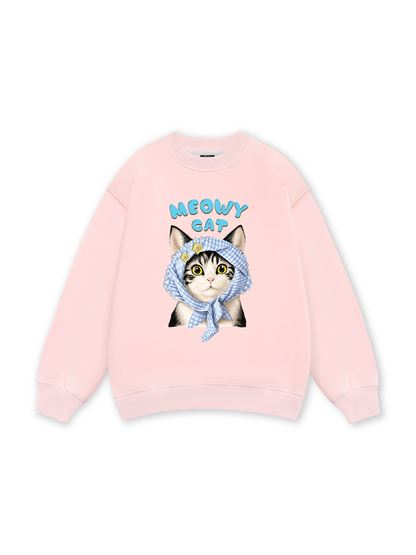 Blue Plaid Meowy Cat Sweater