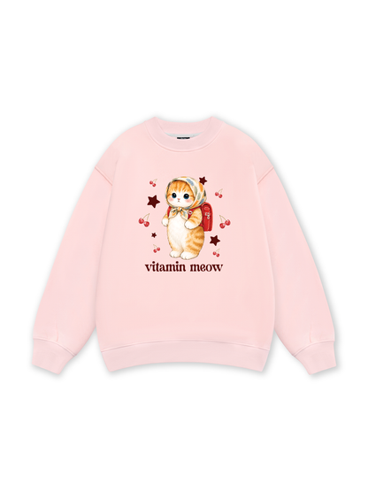 Pickleball Girl Meow Vitamin Meow Go School  Sweater