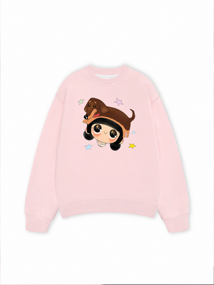Cute Girl With Dachshund Sweater