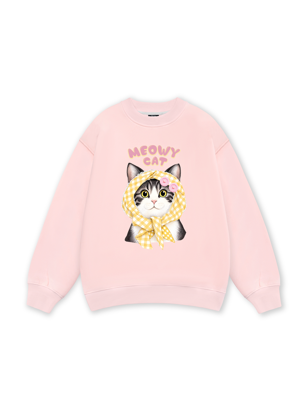 Meowy Cat Yellow Plaid Sweater