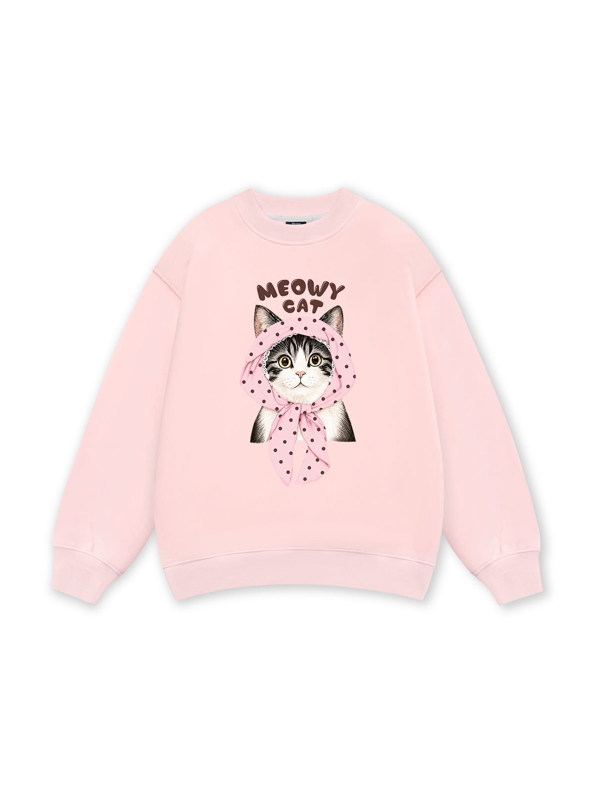 Meowy Cat Pink Polka Sweater