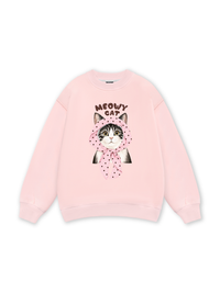 Meowy Cat Pink Polka Sweater