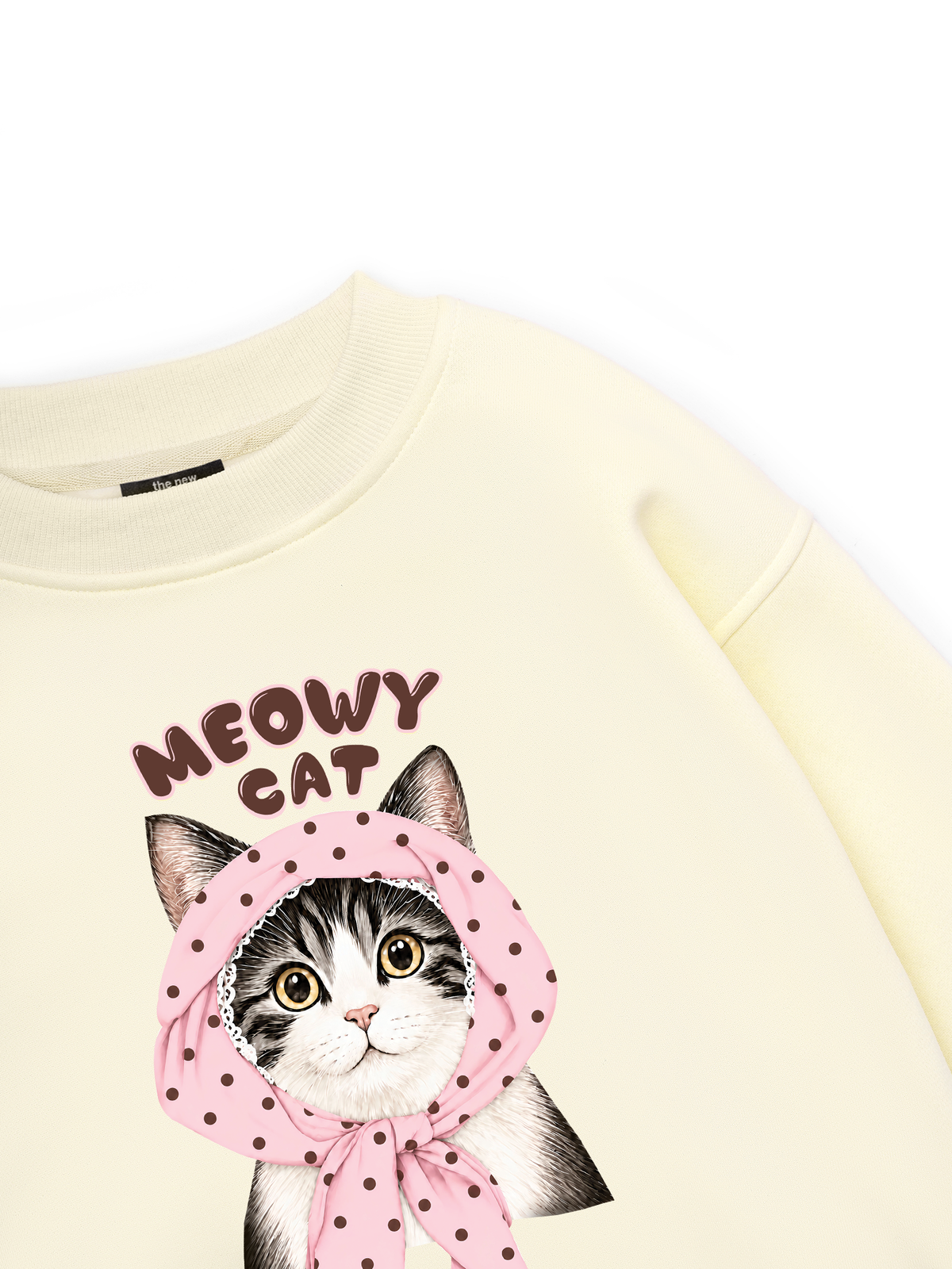 Meowy Cat Pink Polka Sweater