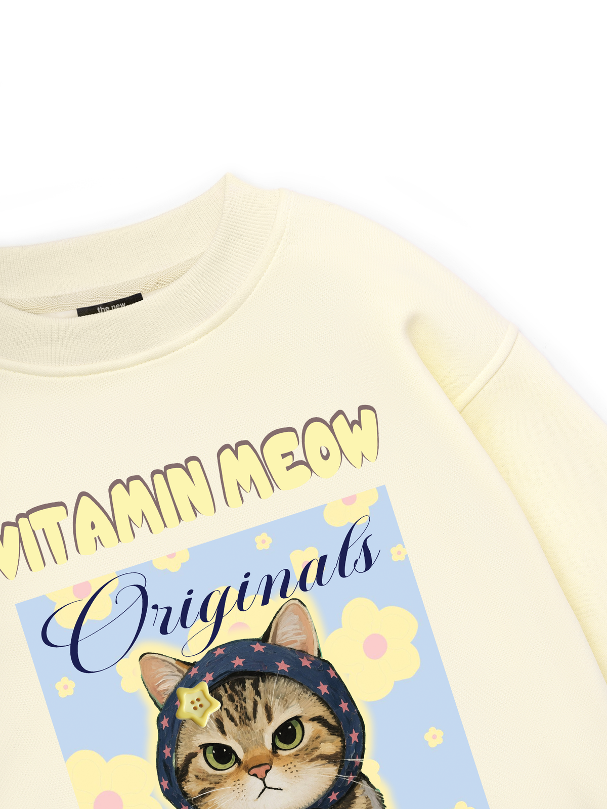 Cutie Vitamin Meow Yellow Flower Sweater