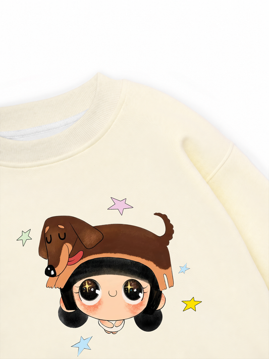 Cute Girl With Dachshund Sweater
