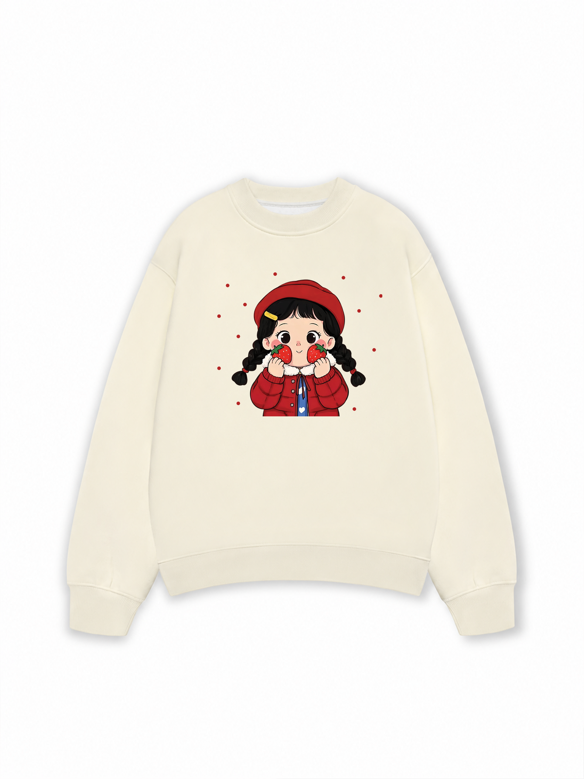 Dolly Girl Cute Strawberry Girl Sweater