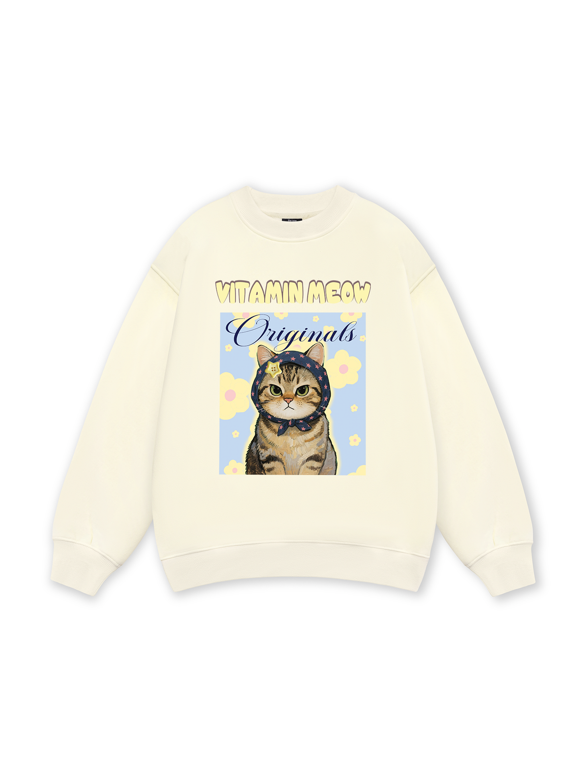 Cutie Vitamin Meow Yellow Flower Sweater