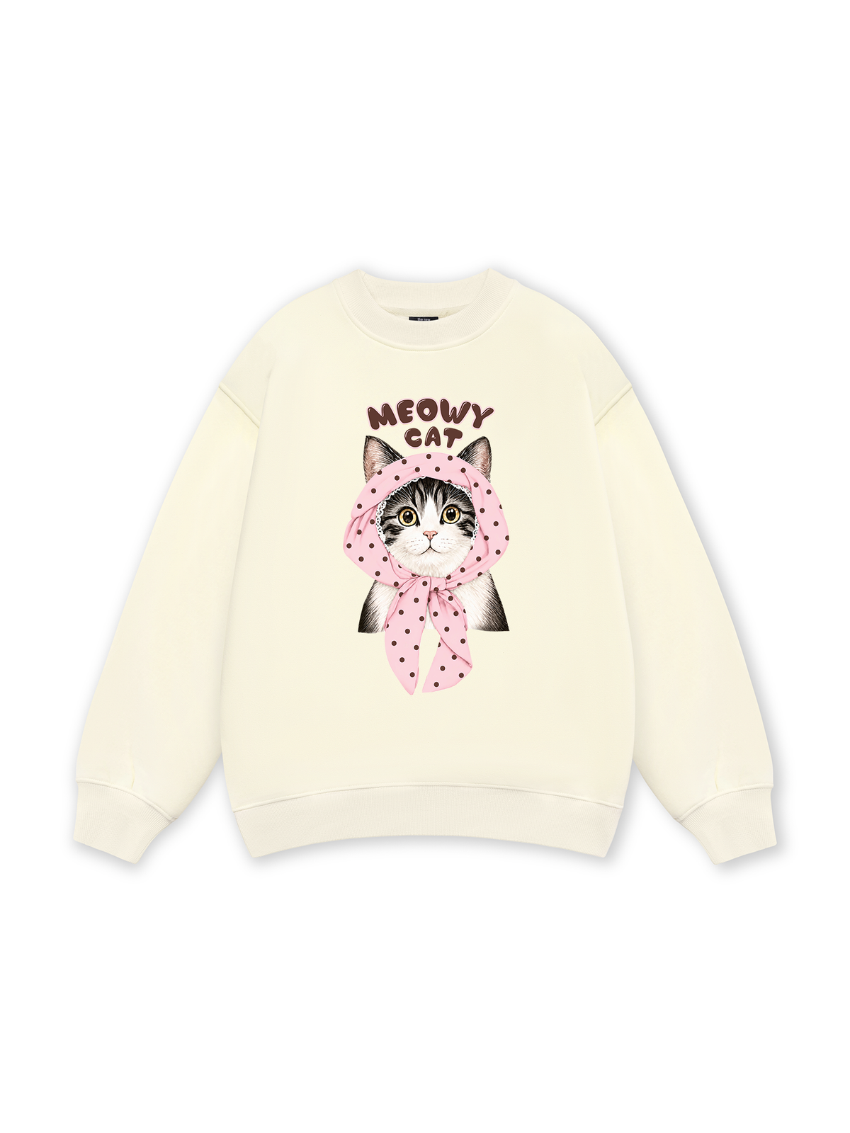 Meowy Cat Pink Polka Sweater