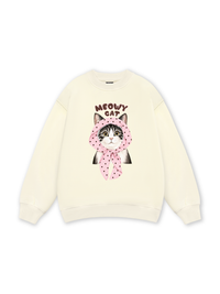 Meowy Cat Pink Polka Sweater