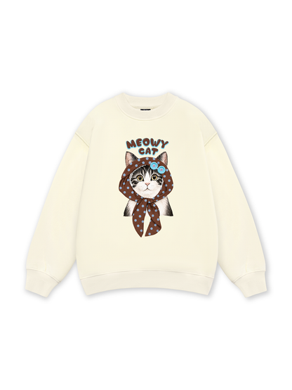 Meowy Cat Brown Sweater