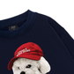 Puppy With Red Hat Sweater