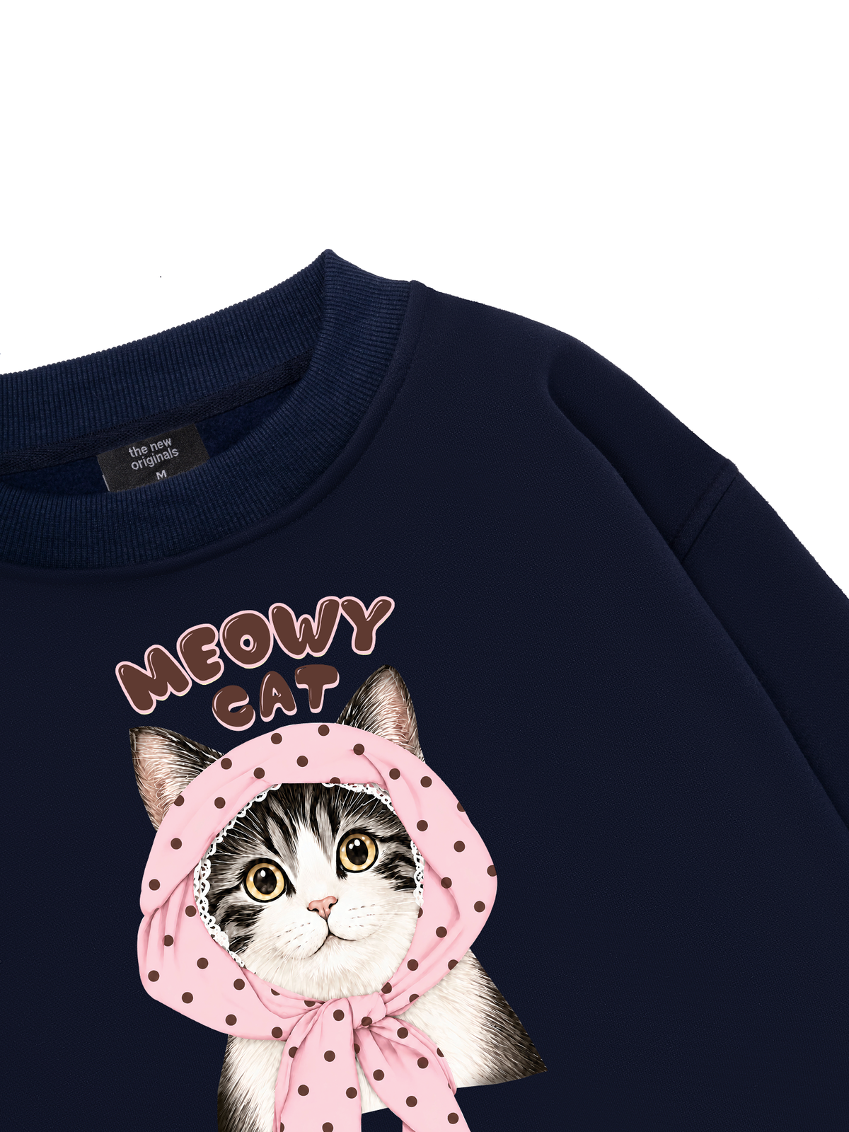 Meowy Cat Pink Polka Sweater