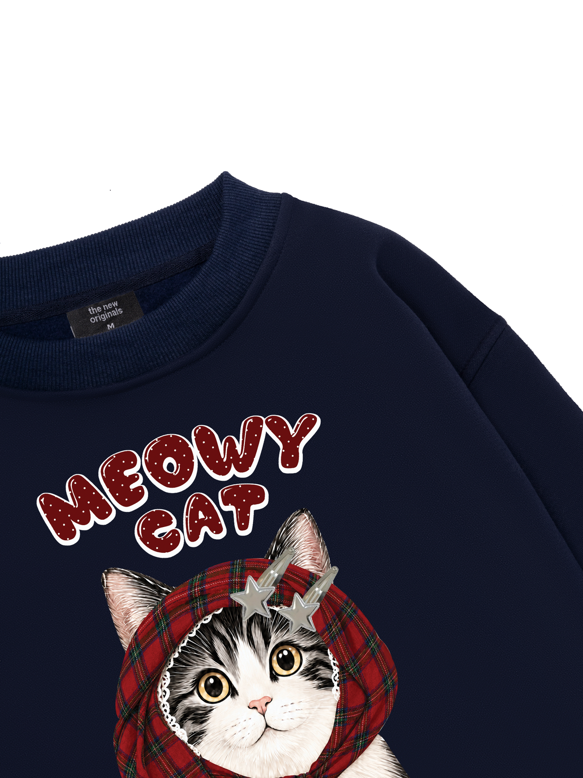 Meowy Cat Red Xmas Plaid Sweater