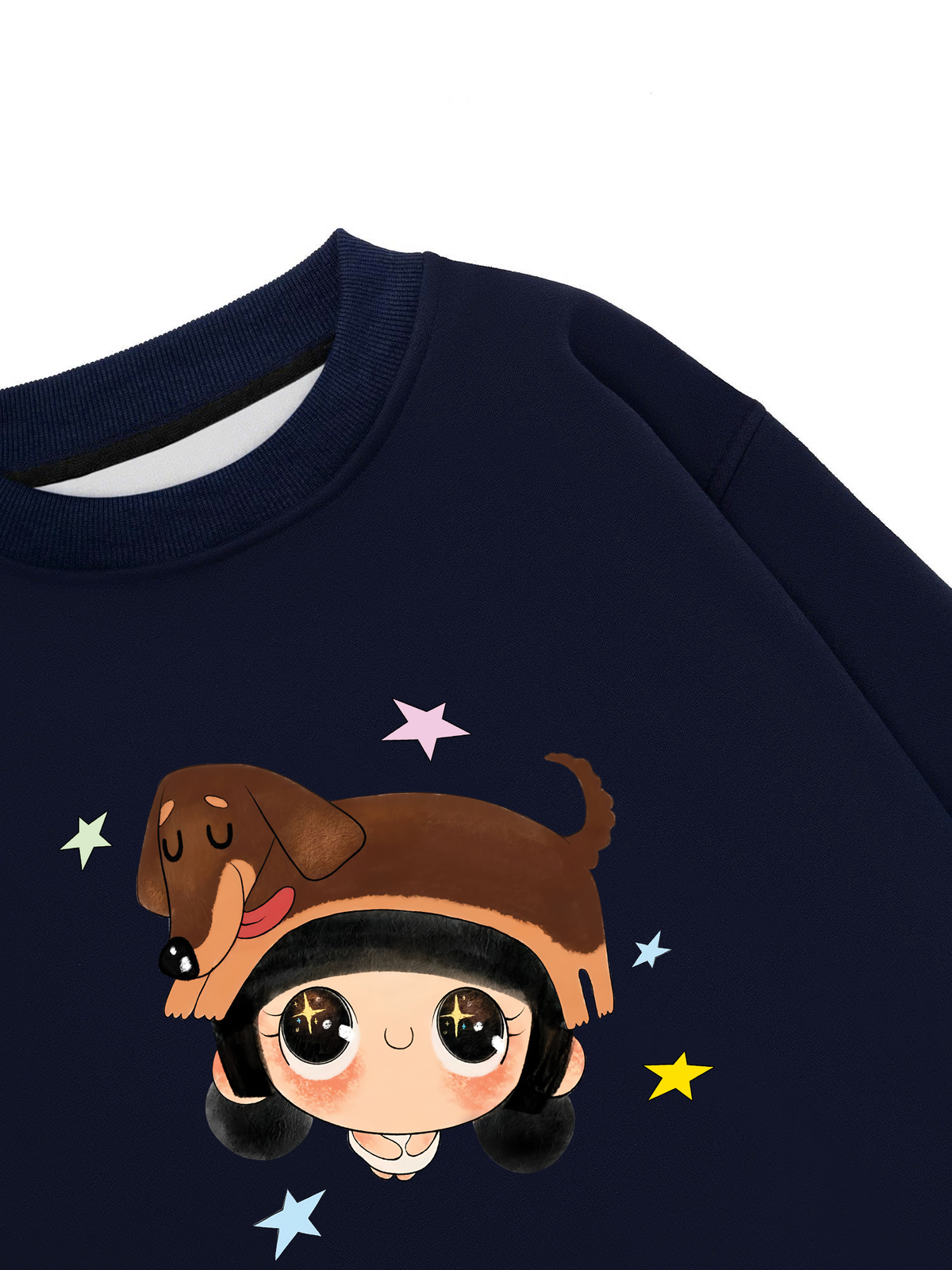 Cute Girl With Dachshund Sweater