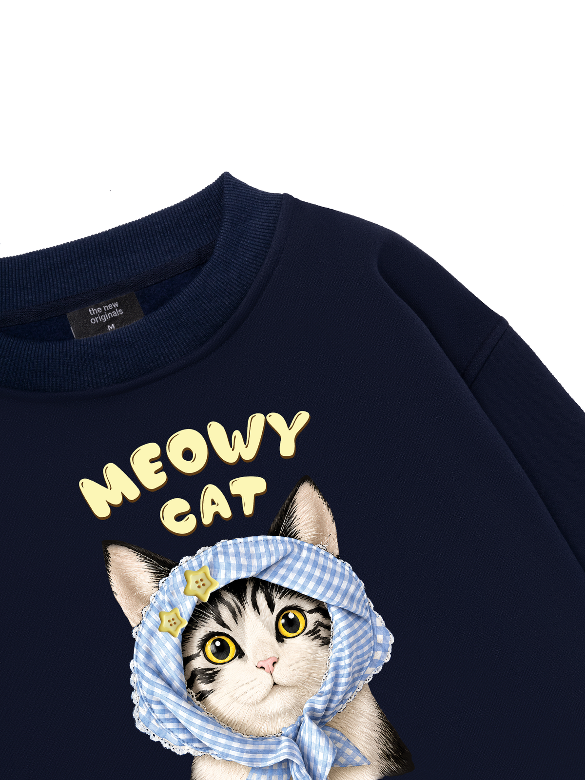 Blue Plaid Meowy Cat Sweater