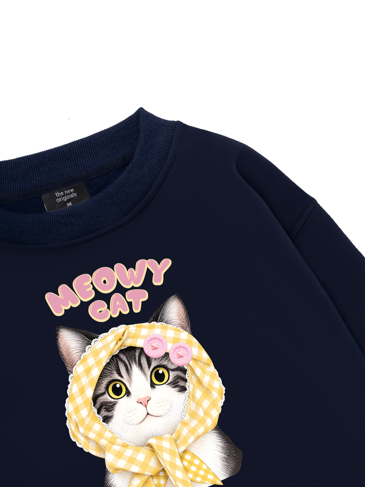 Meowy Cat Yellow Plaid Sweater